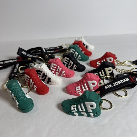Air Jordan high tops silicone keychains set of 12 - Picture 1 of 4